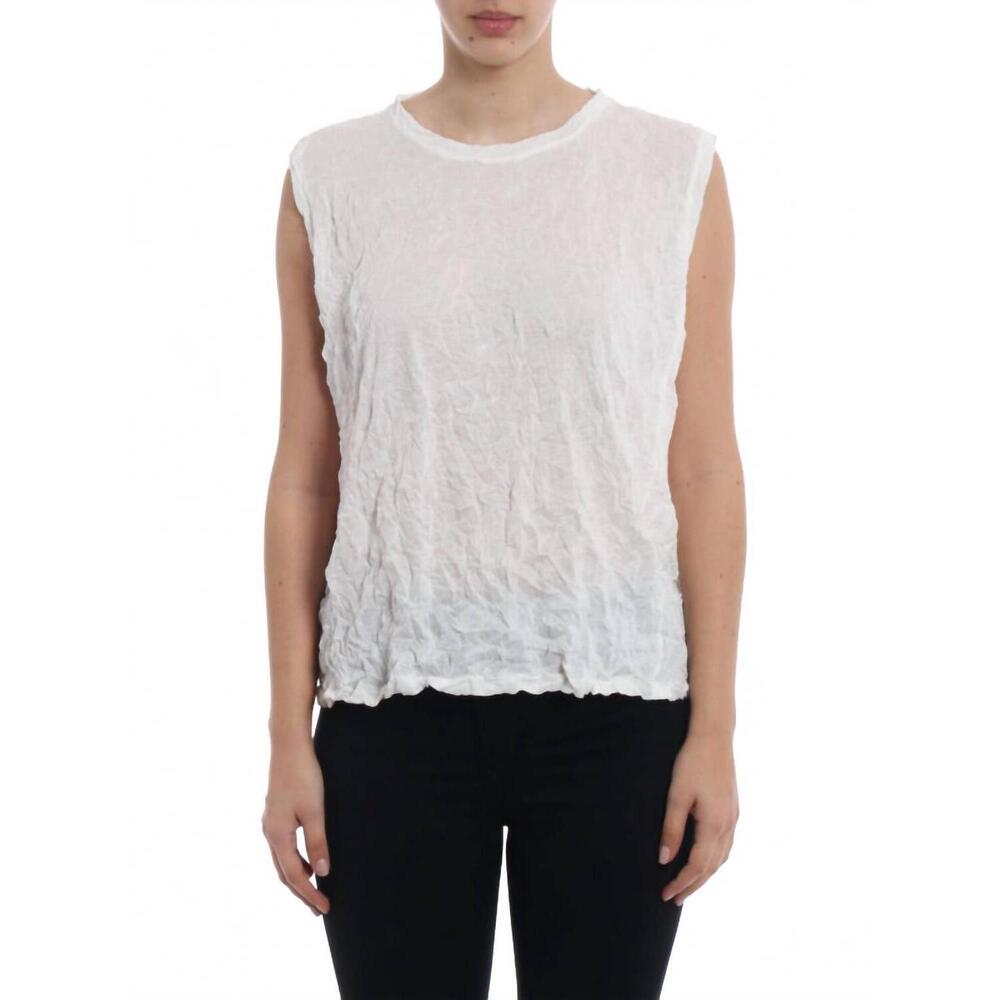 NEW SHANA APPAREL crinkle shell top in white